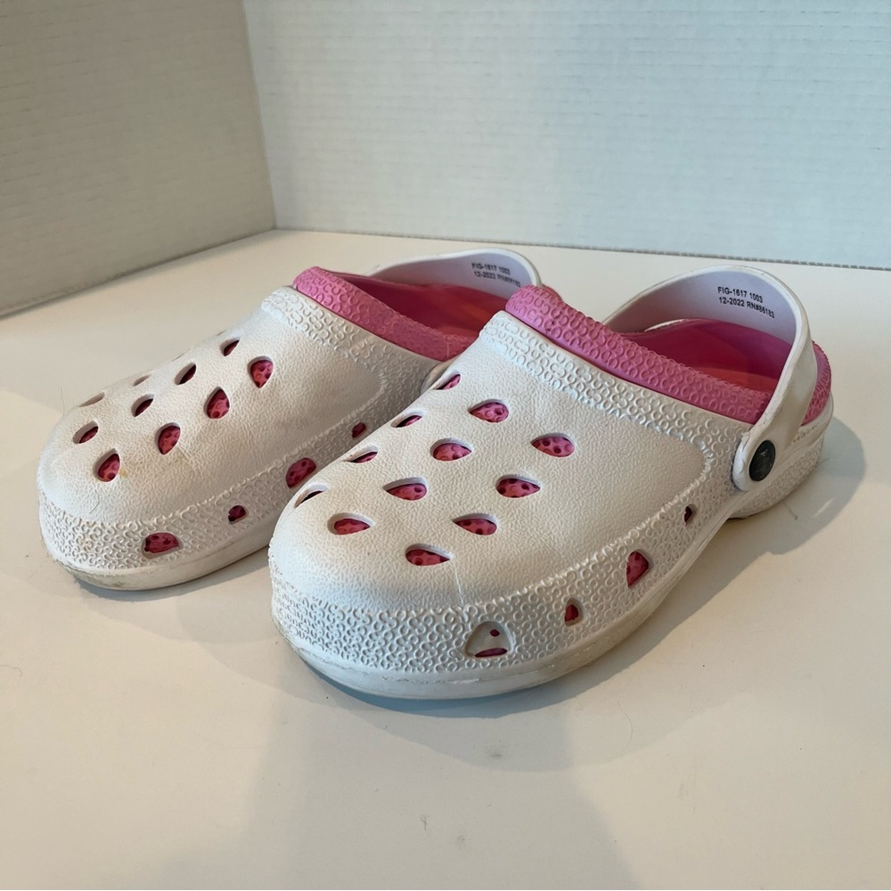 Capelli Clogs Water Shoes Slip On With Back Strap White Pink Girls Size 3